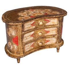 Vintage Florentine Jewellery Box, Italian Keepsake Chest of Drawers, Miniature