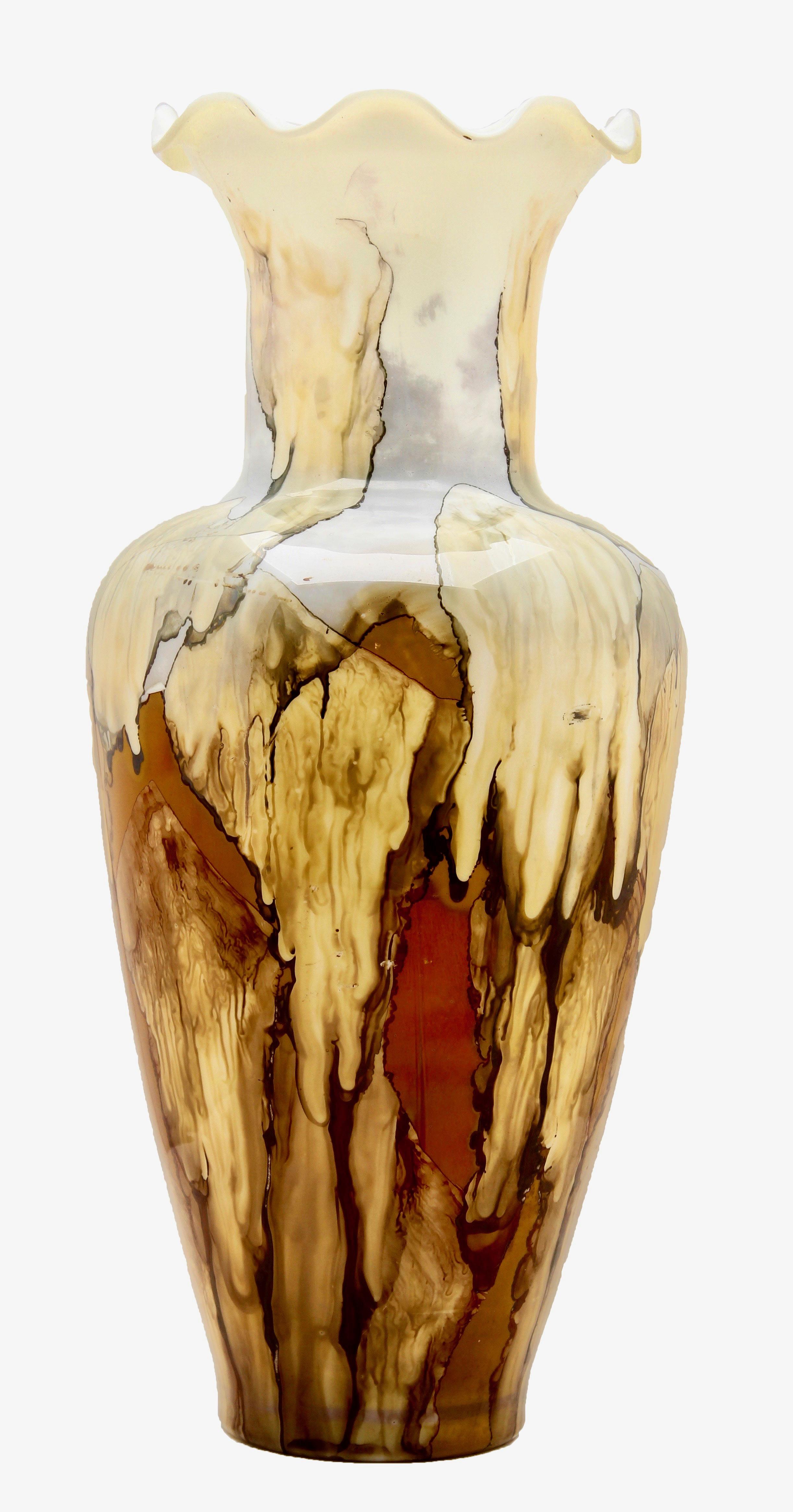 Italian Vintage Florentine Opaline Vase, 1955 with Factory Label