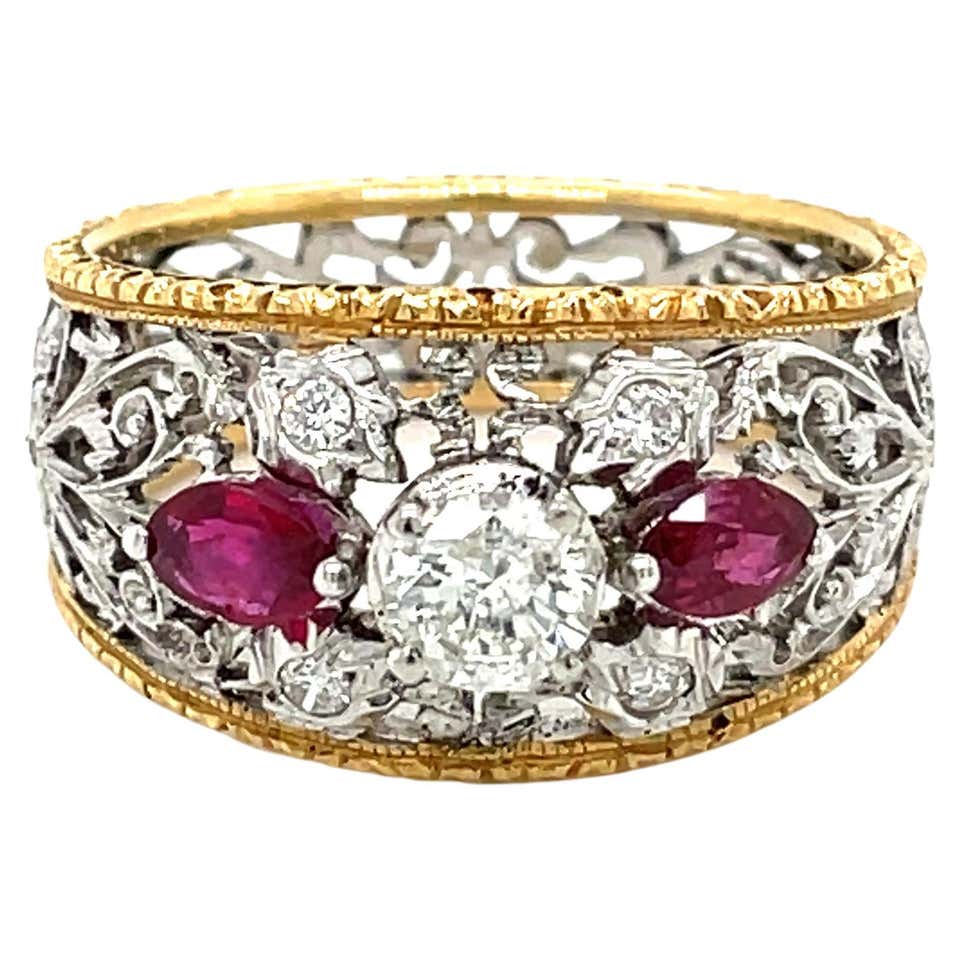 Designer Ruby Diamond Gold Detachable Ring at 1stDibs