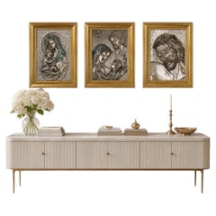 Cuadro de pared con bajorrelieve vintage de estilo florentino «Sacred Silver», chapado en plata 925