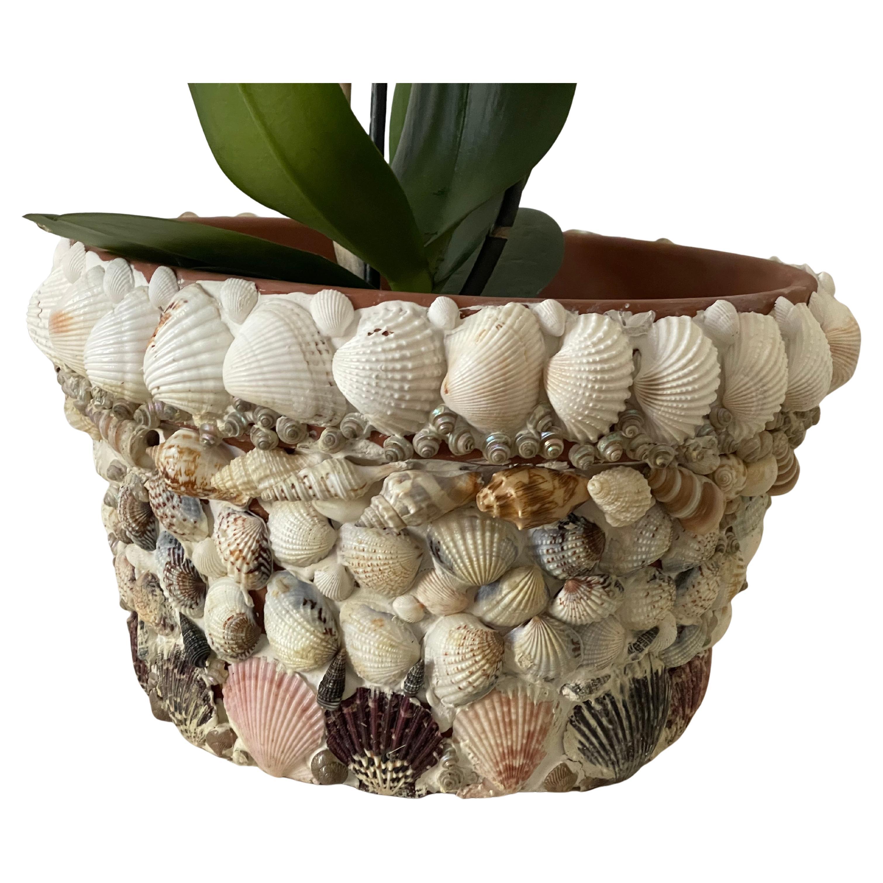 Vintage Florida Muscheln inkrustiert Pflanzer im Angebot