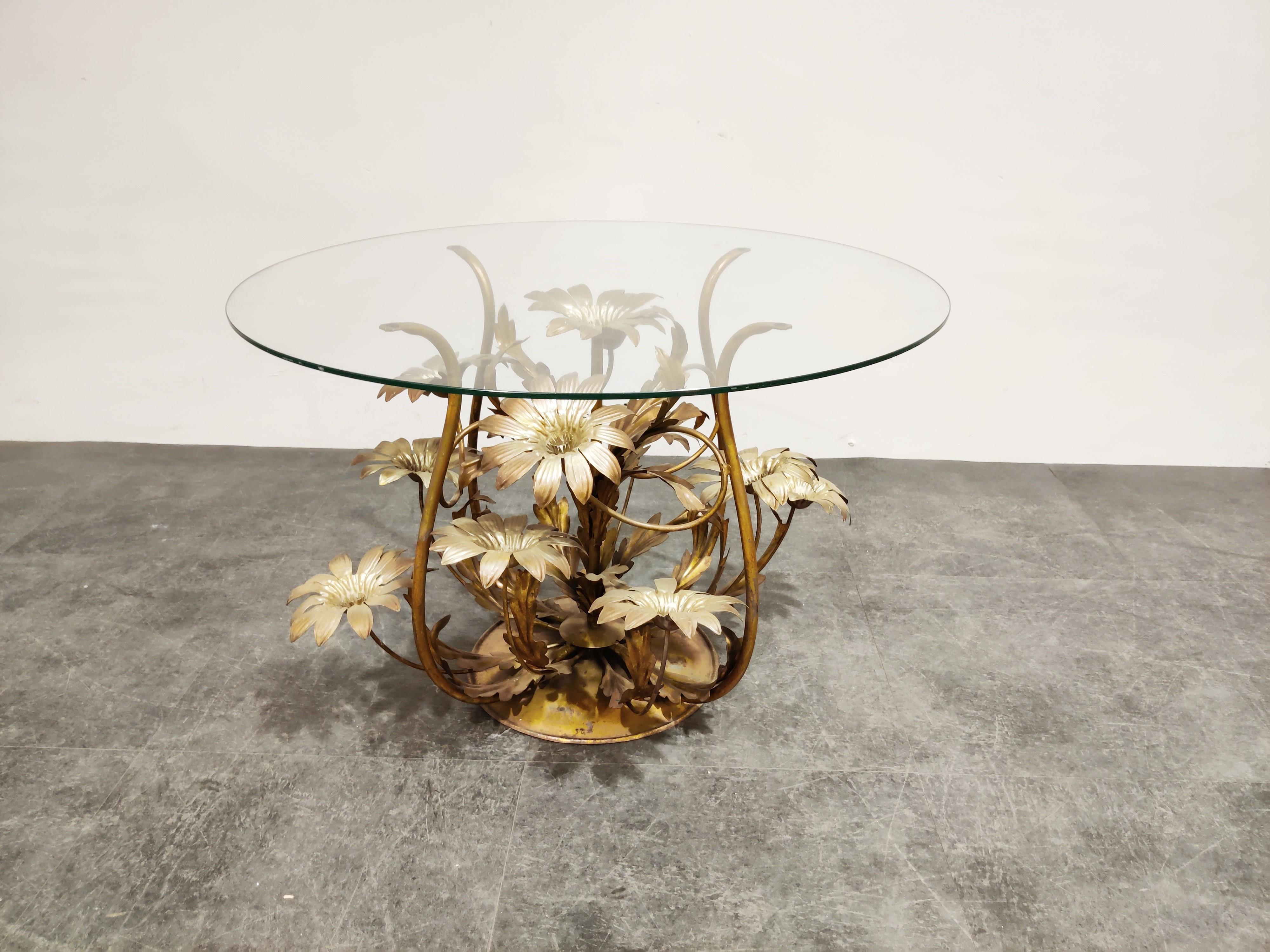 Hollywood Regency Vintage Flower Coffee Table, Italy, 1960s