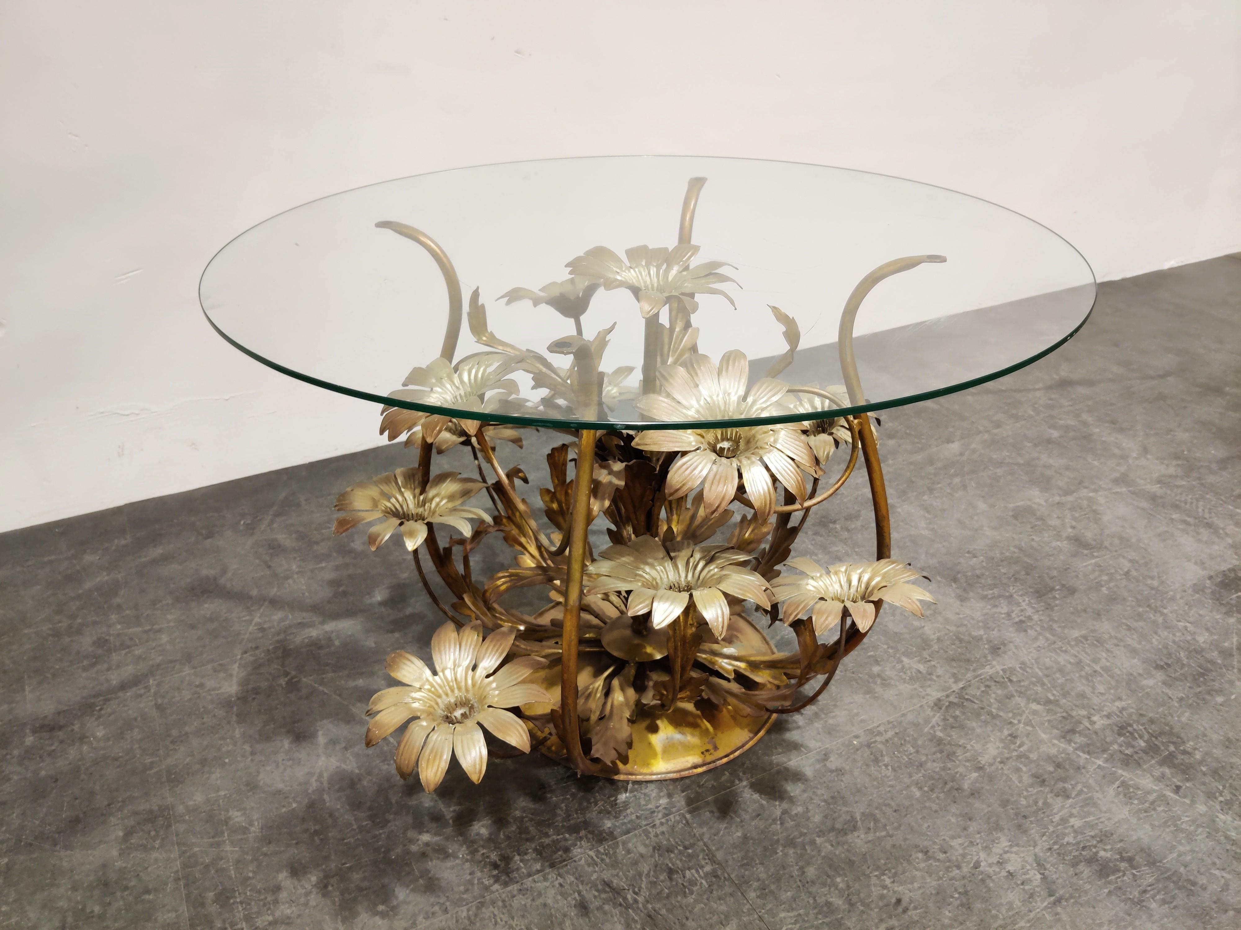 Metal Vintage Flower Coffee Table, Italy, 1960s