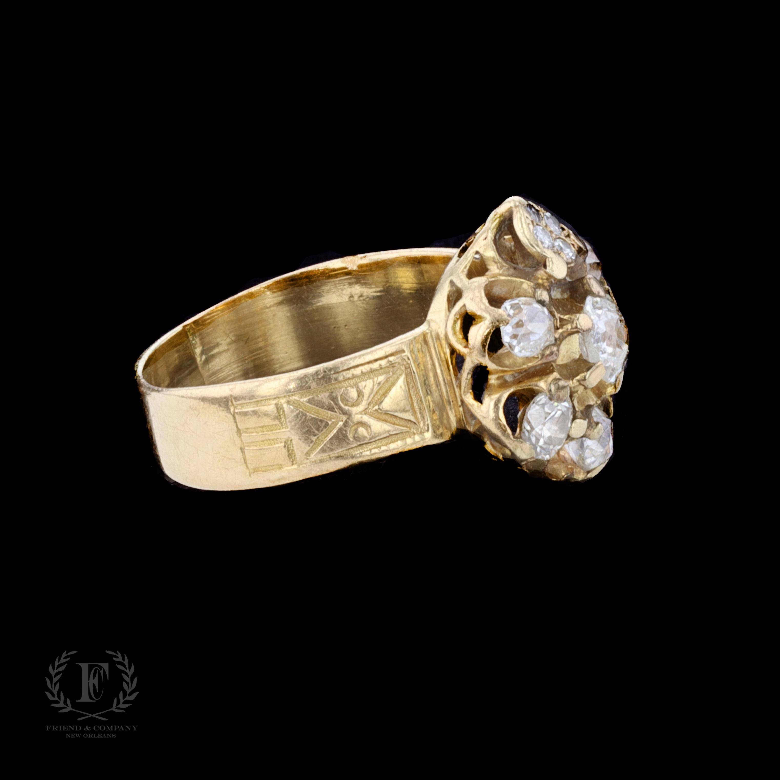 Women's Vintage Flower Diamond Ring For Sale