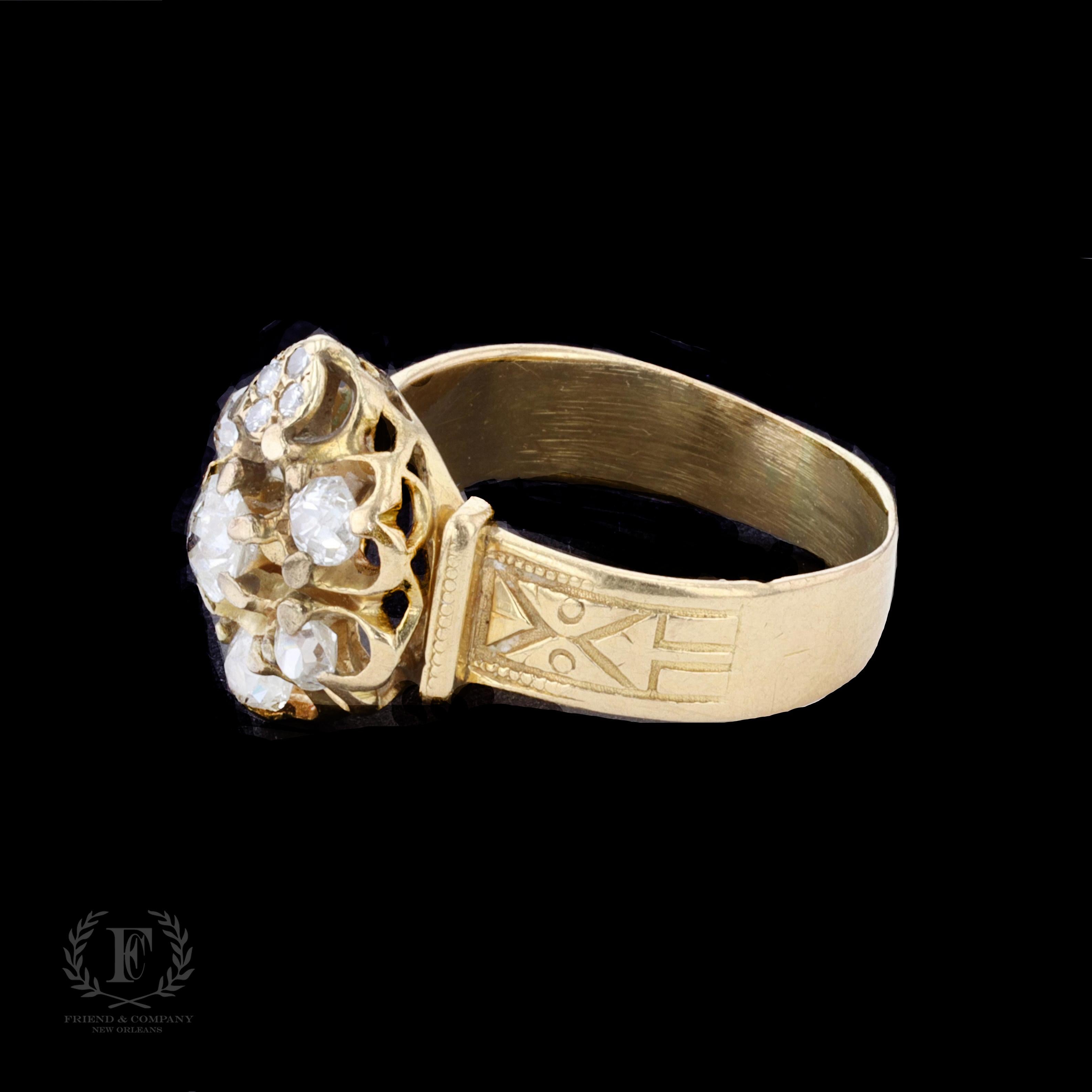 Vintage Flower Diamond Ring For Sale 1