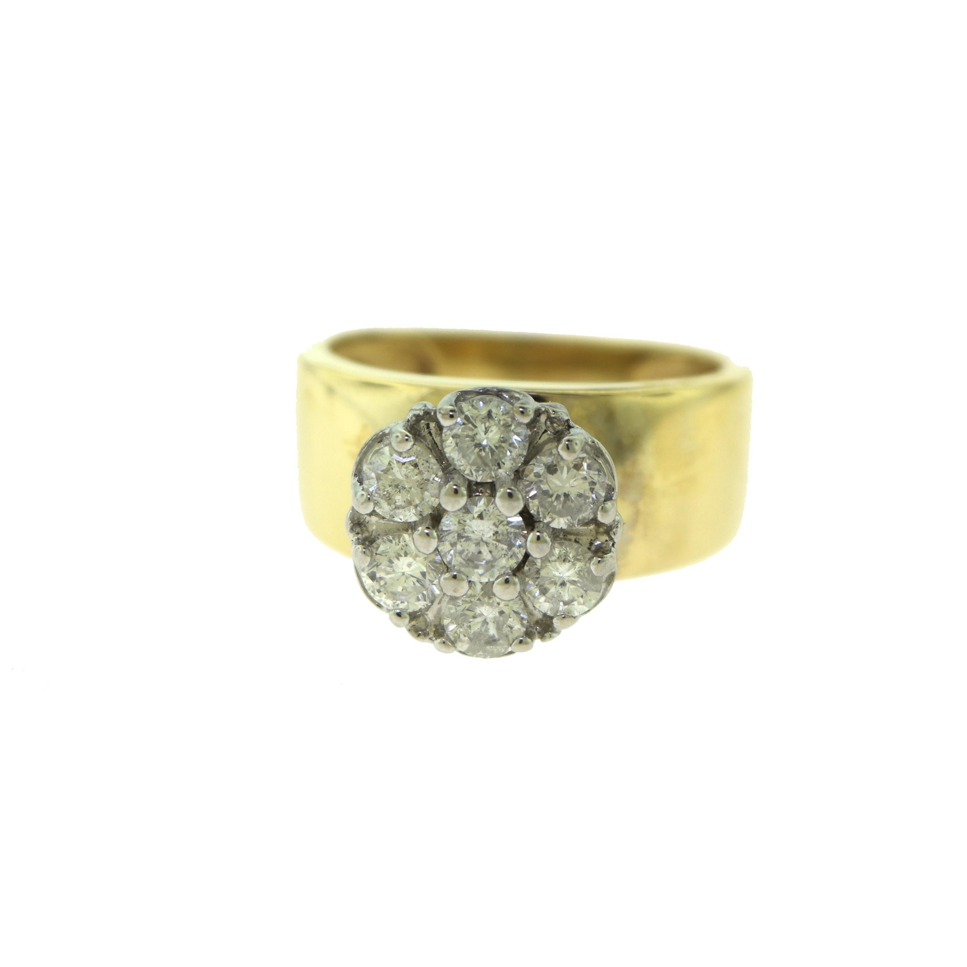 vintage flower diamond engagement ring