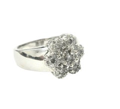 Vintage Flower Inspired, Brilliant Diamonds and Gold Ring