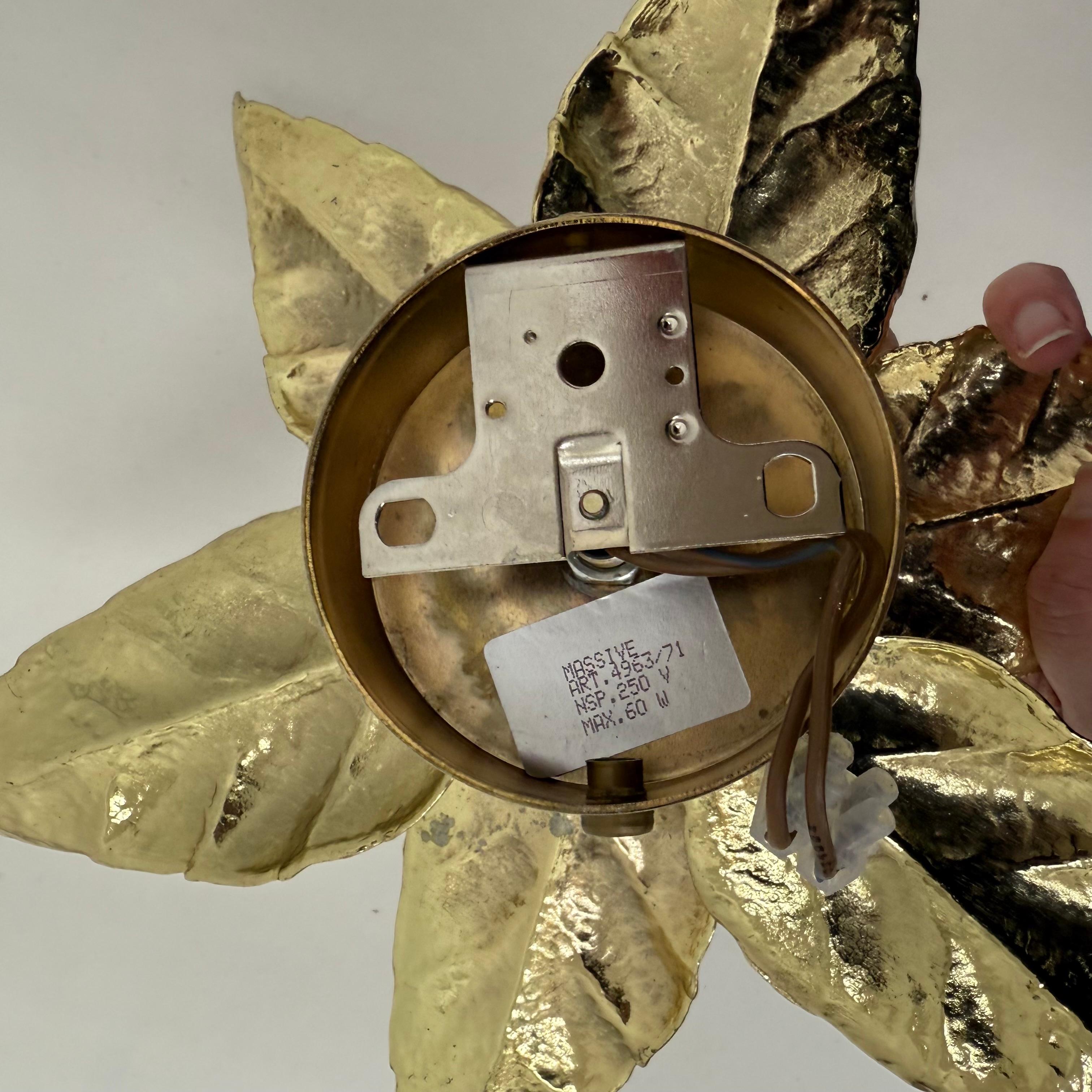 Vintage flower light by Willy Daro for Massive Lighting, Belgium 1970s 13