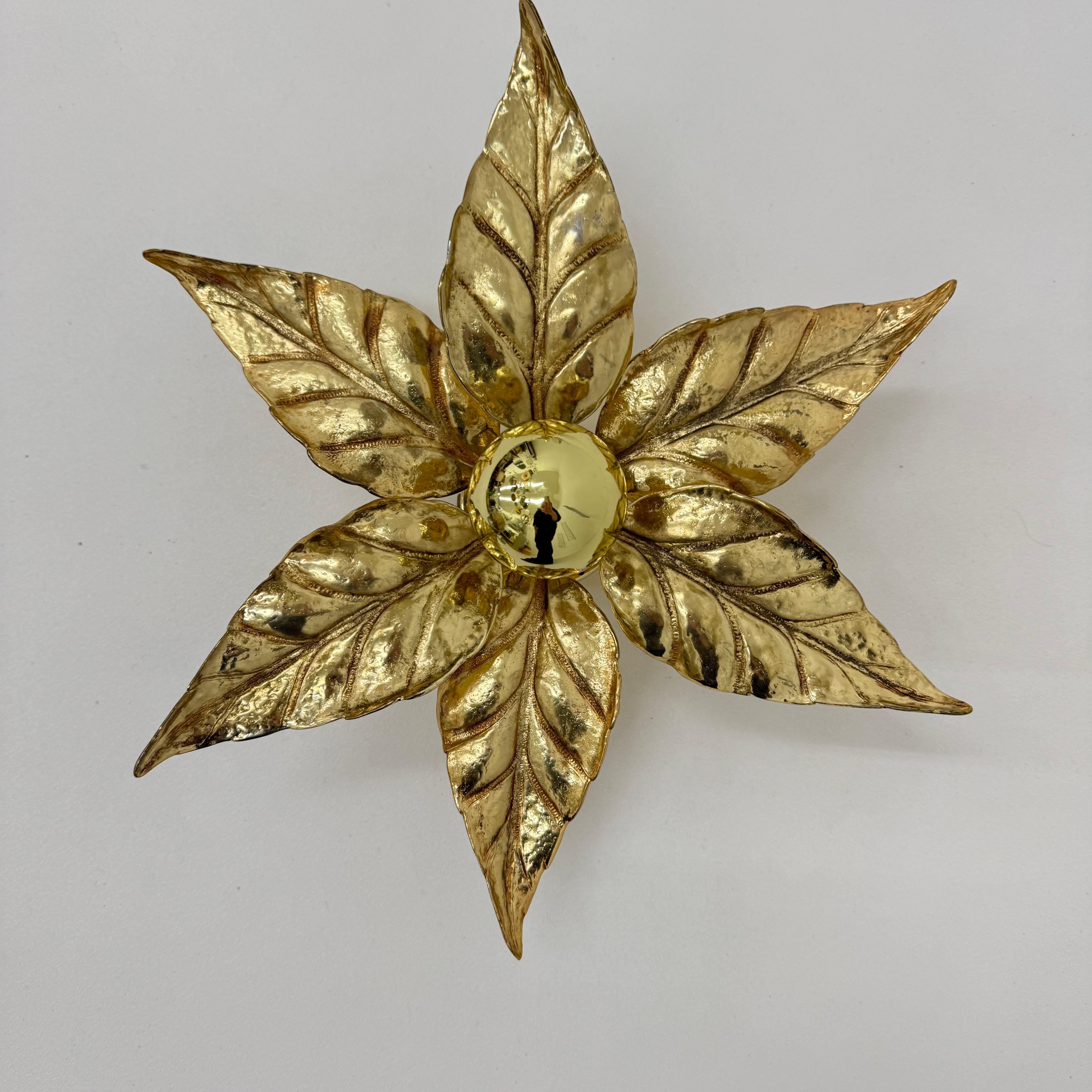 Vintage flower light by Willy Daro for Massive Lighting, Belgium 1970s 2