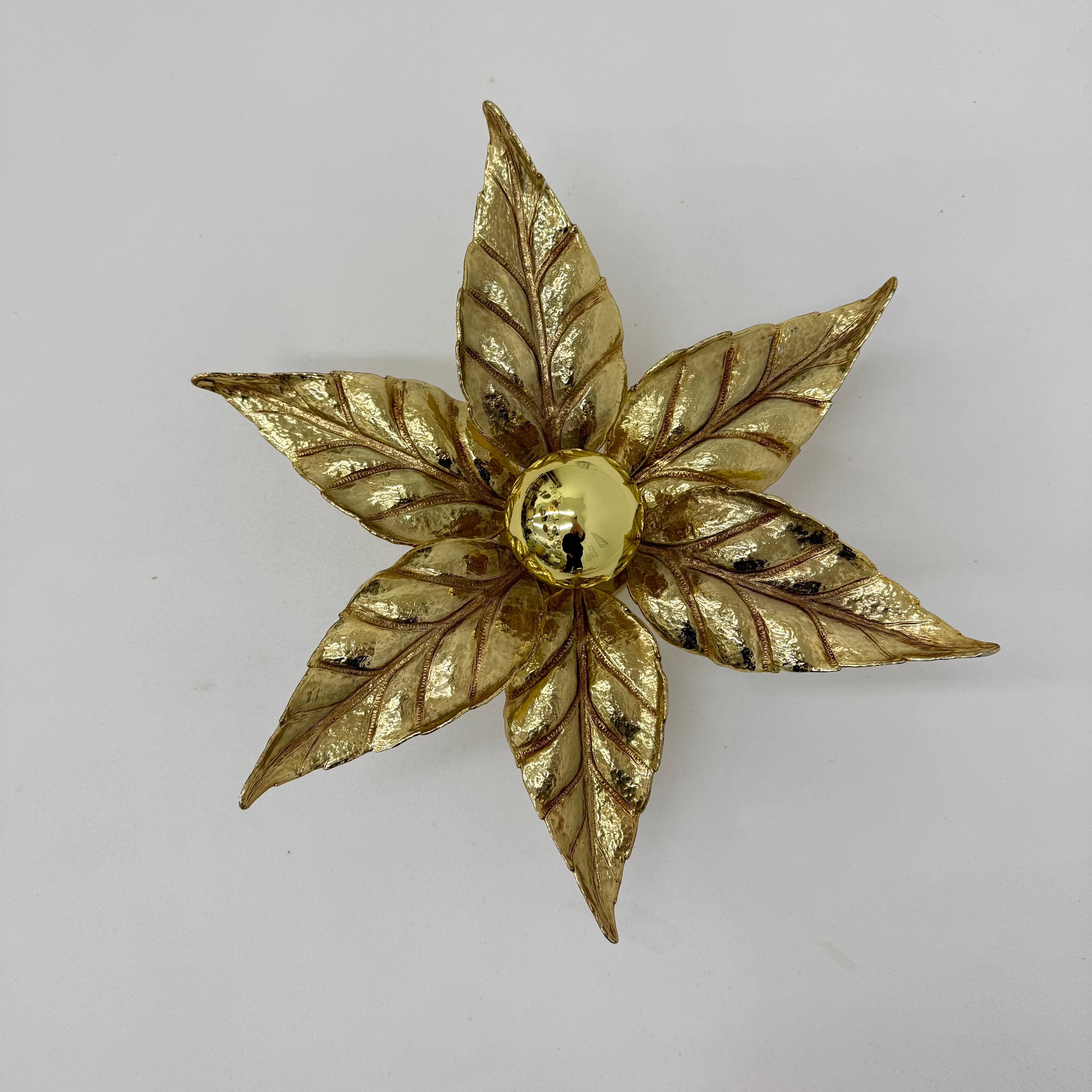 Vintage flower light by Willy Daro for Massive Lighting, Belgium 1970s 3