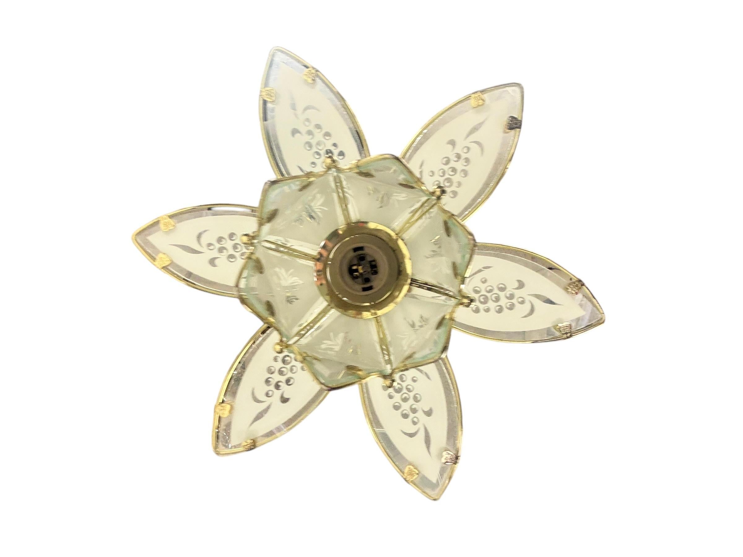 Vintage-Pendelleuchte mit Blumen-Lo Lotus-Anhänger, Deutsch, 1960er Jahre im Angebot 4