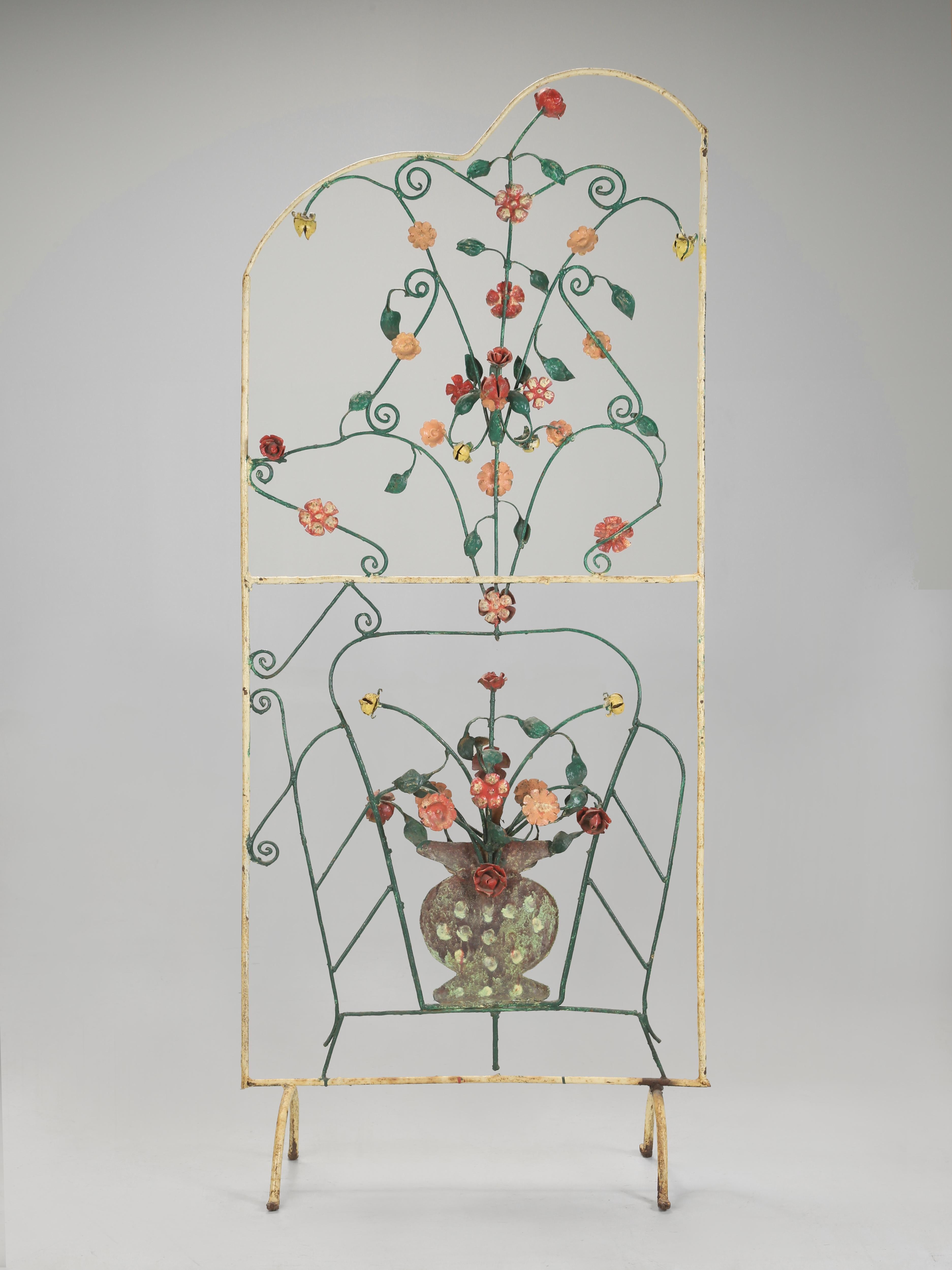 Paravento a motivi floreali o divisorio parziale d'epoca, anni '60 circa, probabilmente italiano in vendita 1