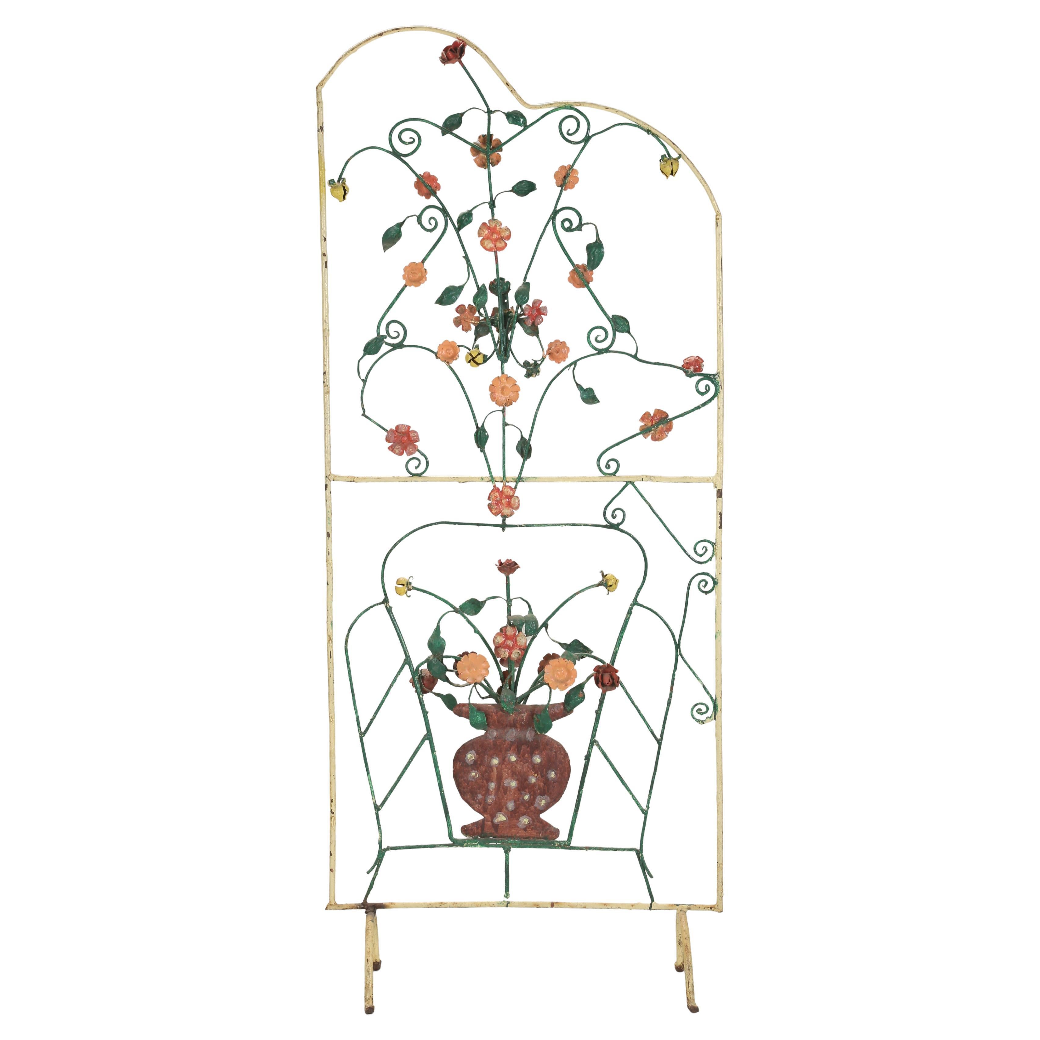 Paravento a motivi floreali o divisorio parziale d
epoca, anni 
60 circa, probabilmente italiano in vendita