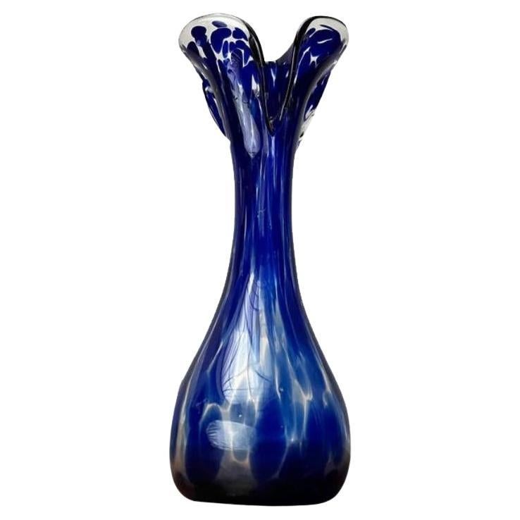 Vintage Blumen Murano Glas Vase, 1970er Jahre
