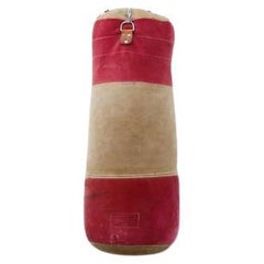 Vintage Flower Power Magenta and Natural Suede Punching Bag
