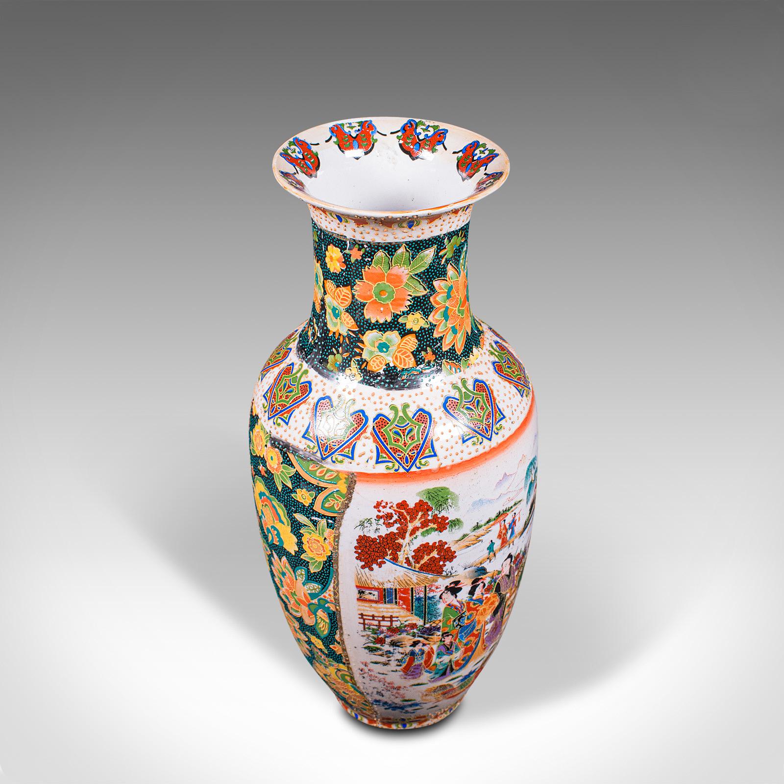 Ceramic Vintage Flower Vase, Chinese, Art Deco, Display, Urn, Mid 20th Century, C.1940