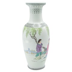 Vintage Flower Vase, Chinese, Ceramic, Stem Sleeve, Mid Century, Circa 1960