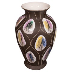 Vaso da fiori vintage, tedesco, ceramica opaca, urna da esposizione, metà secolo, Circa 1960