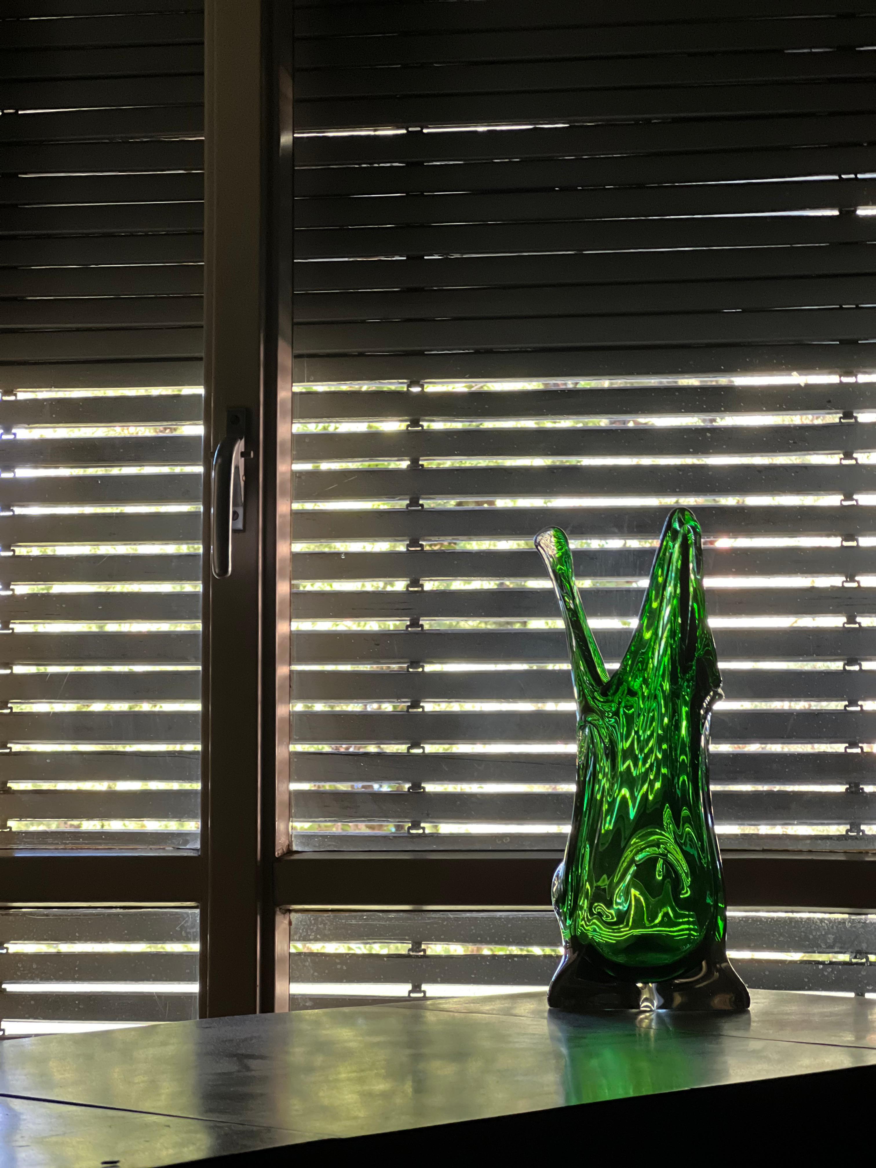 Scultura vintage fluida e massiccia di Murano in vetro 