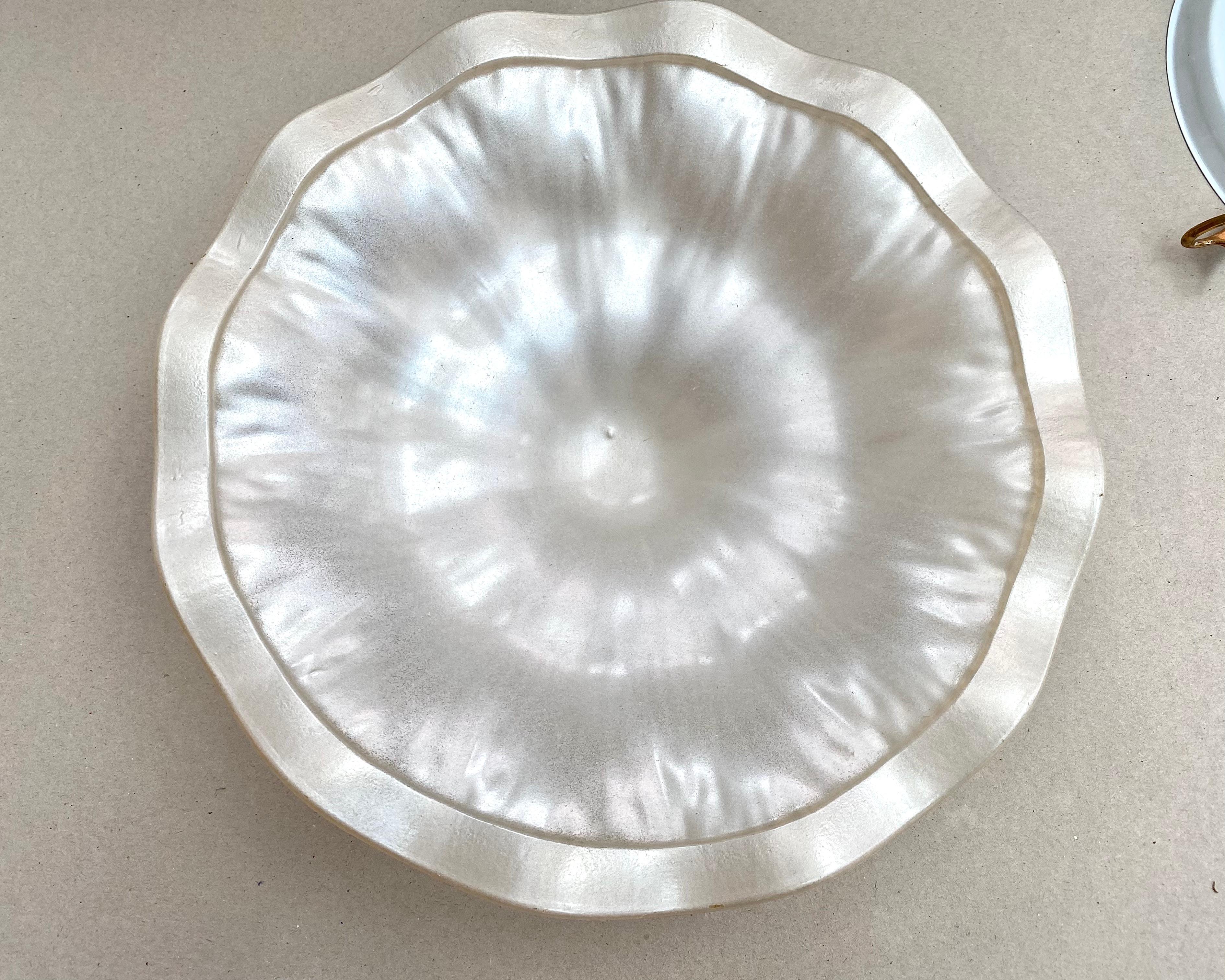 Italian Vintage Flush Mount Light Fixture Glass Lighting Lamp, Italy