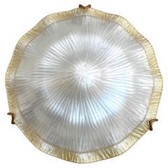 Vintage Flush Mount Light Fixture Glass Lighting Lamp, Italy