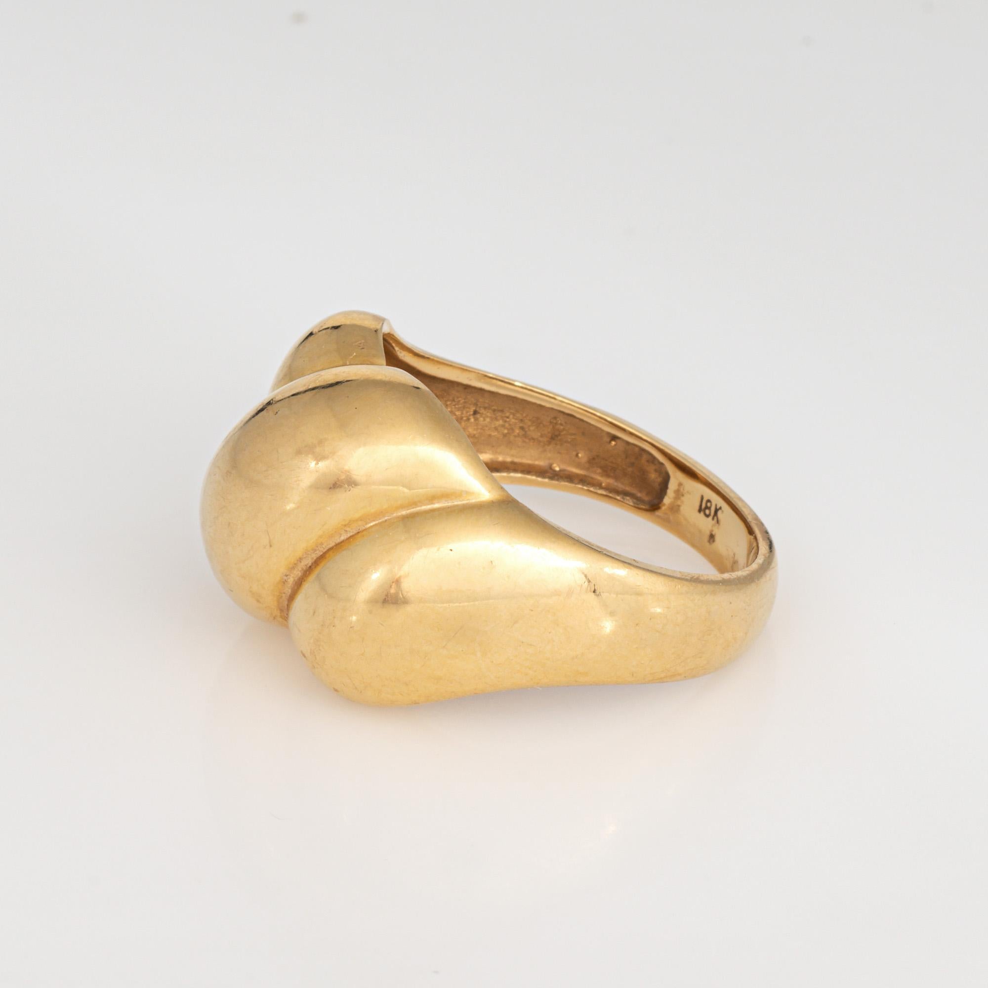 Vintage Fluted Dome Ring 18k Gelbgold Cocktail Band Sz 9 Estate Jewelry (Moderne)