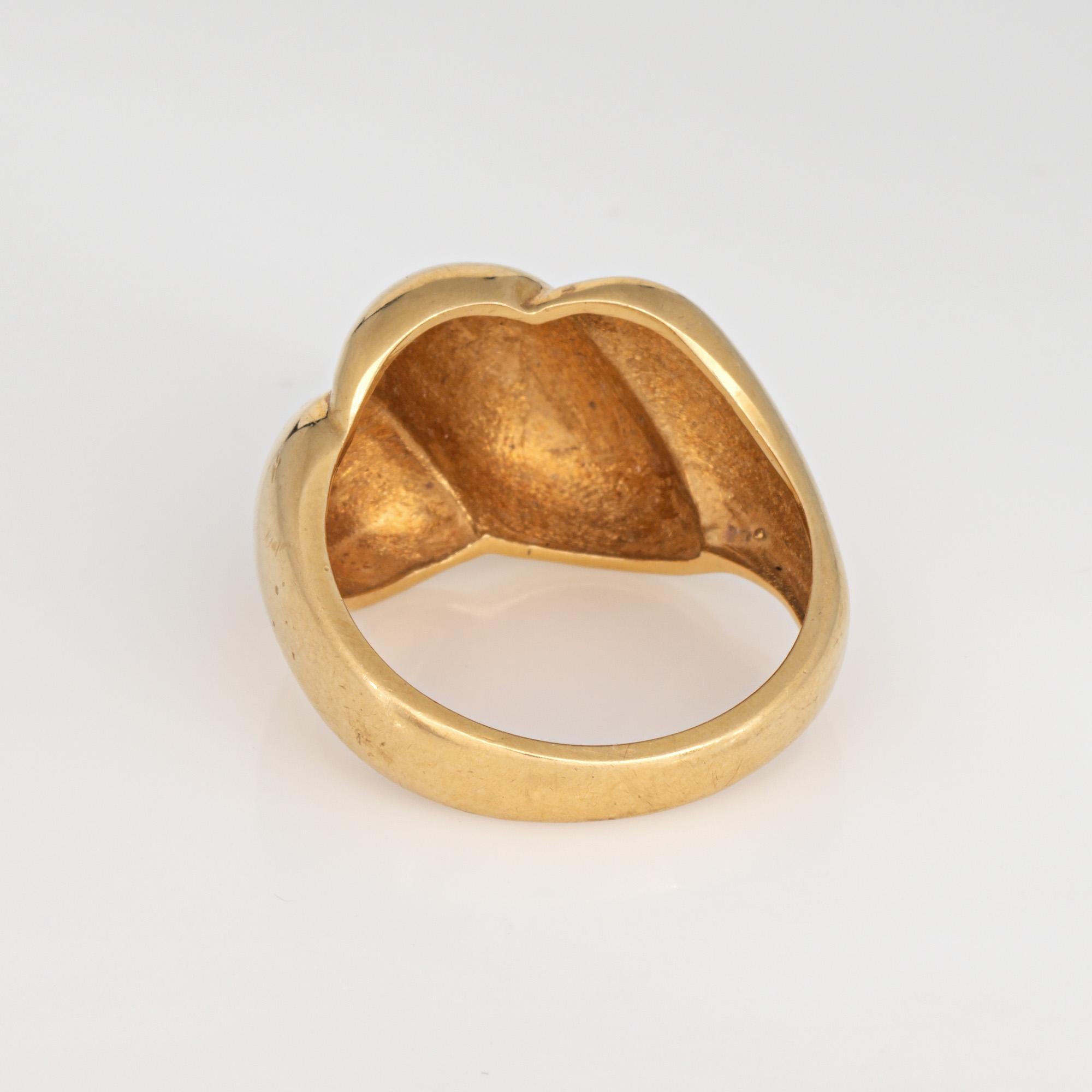 Vintage Fluted Dome Ring 18k Gelbgold Cocktail Band Sz 9 Estate Jewelry Damen