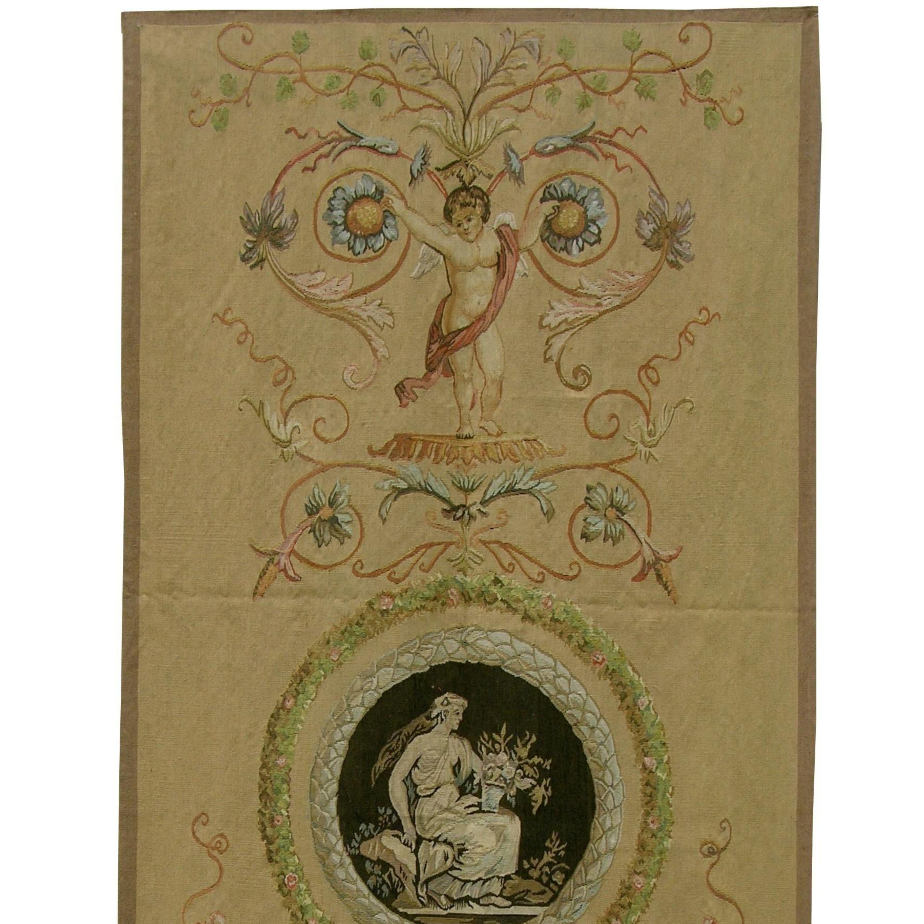 Unknown Vintage Flying Angels Design Tapestry 3'5