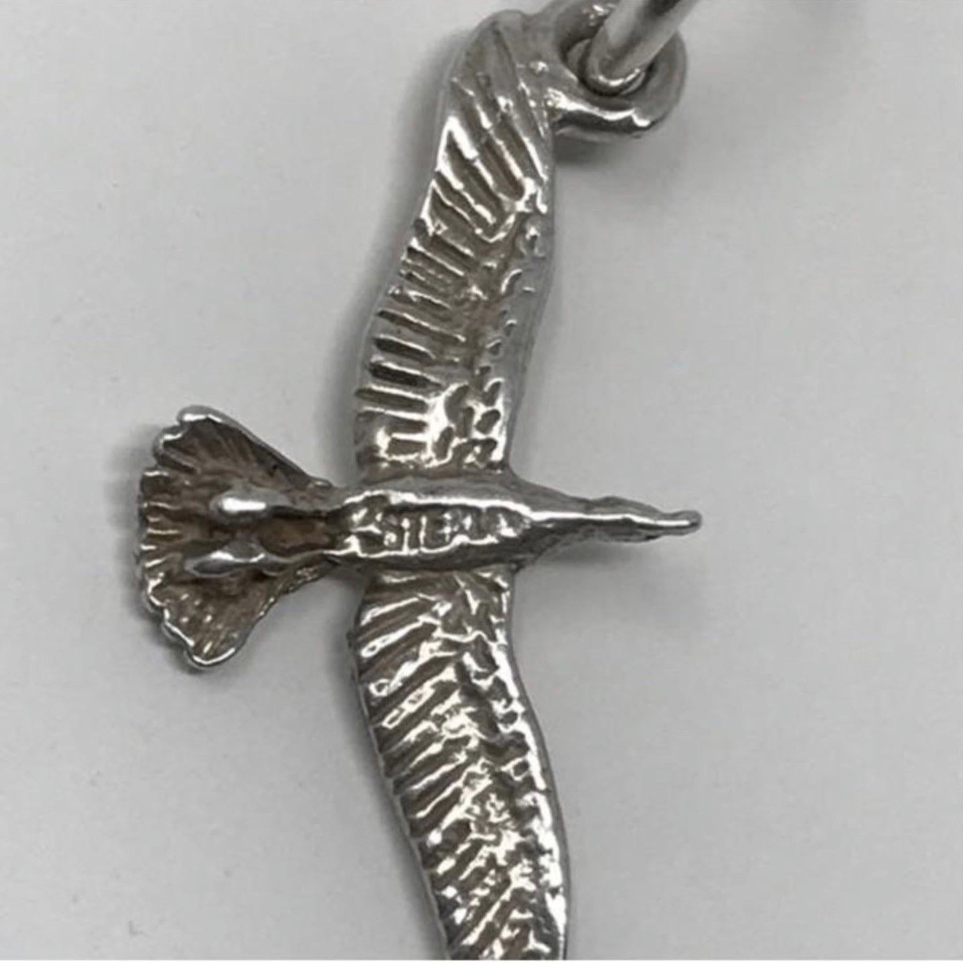 Vintage Flying Bird/Goose Charm/Pendant In Excellent Condition For Sale In Saint Charles, IL