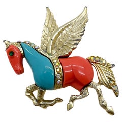 Vintage Flying Horse Pegasus Brooch 1960s Vintage Flying Horse Pegasus Brooch 1960s