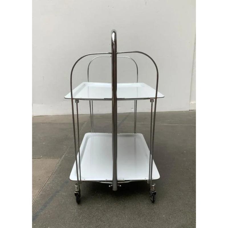 Metal Vintage Foldable Service Cart by Raquer, 1970s For Sale