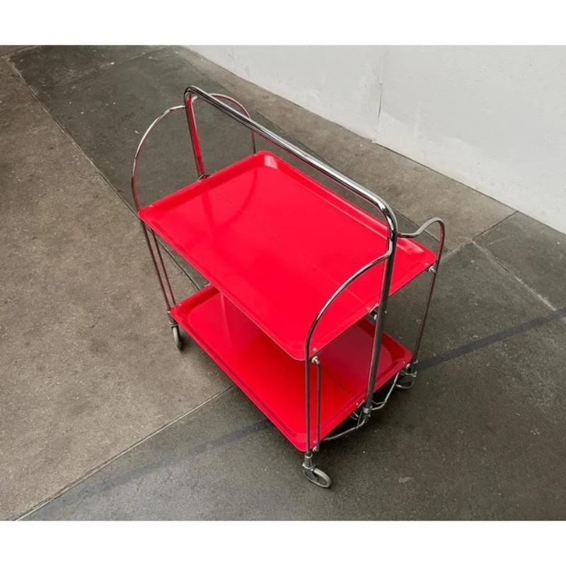 Vintage Foldable Service Cart, Housebar or Side Table, 1970s For Sale 4