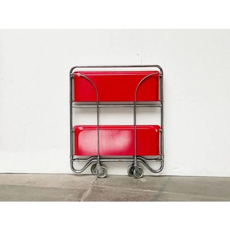 German Vintage Foldable Service Cart, Housebar or Side Table, 1970s For Sale