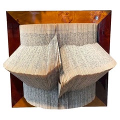 Vintage Folded Book Wall Sculpture, Italy, Contemporary