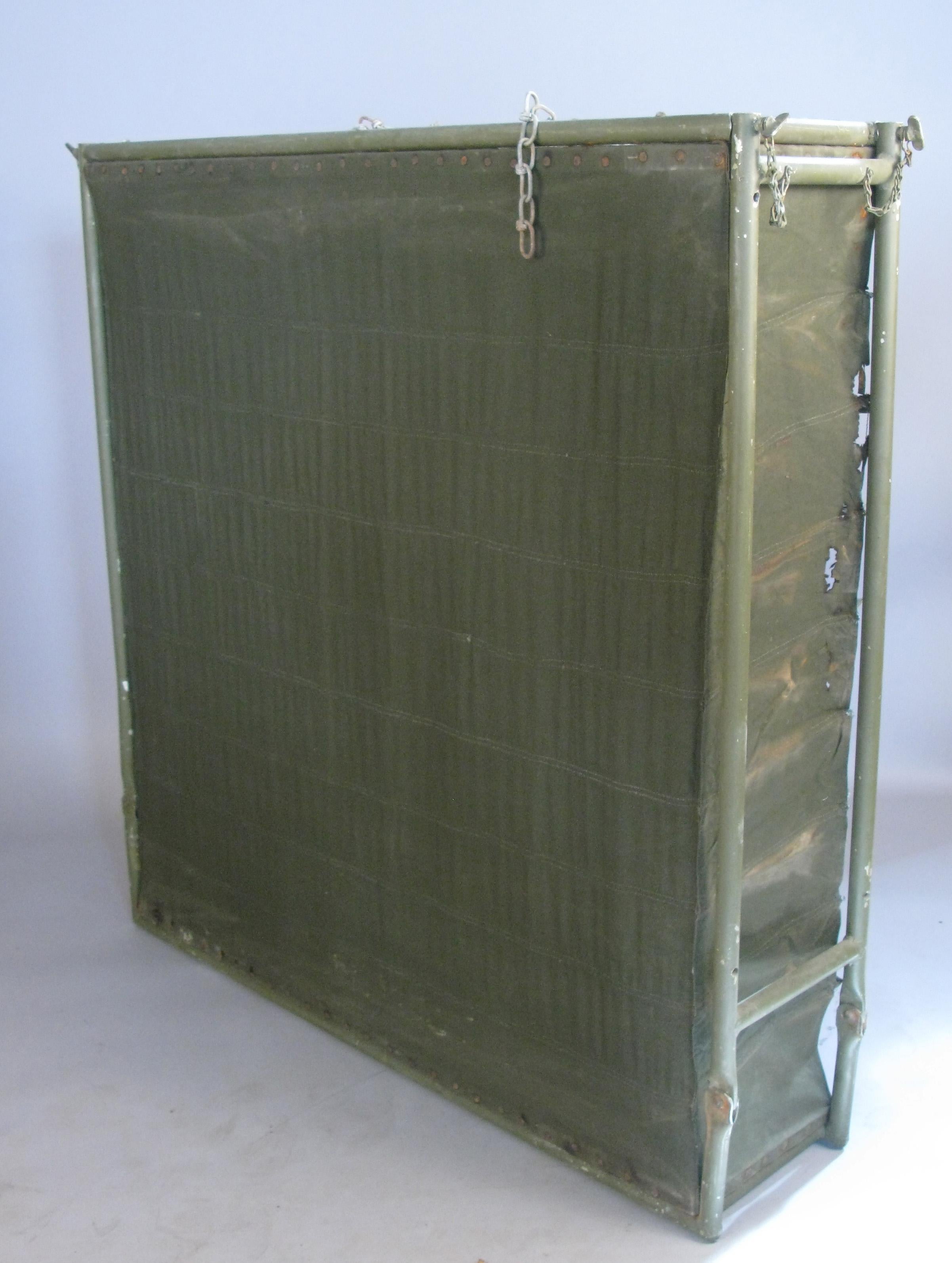 Mid-20th Century Vintage Folding Canvas Army Mail Sorter Wine Rack