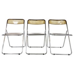 Vintage Folding Chairs in the Style of Castelli, 1970s, Set of 3