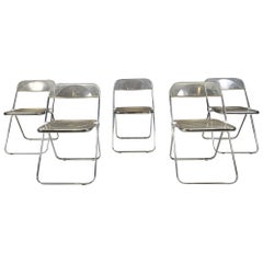 Vintage  folding chairs in the style of castelli, 1970s, set of 5