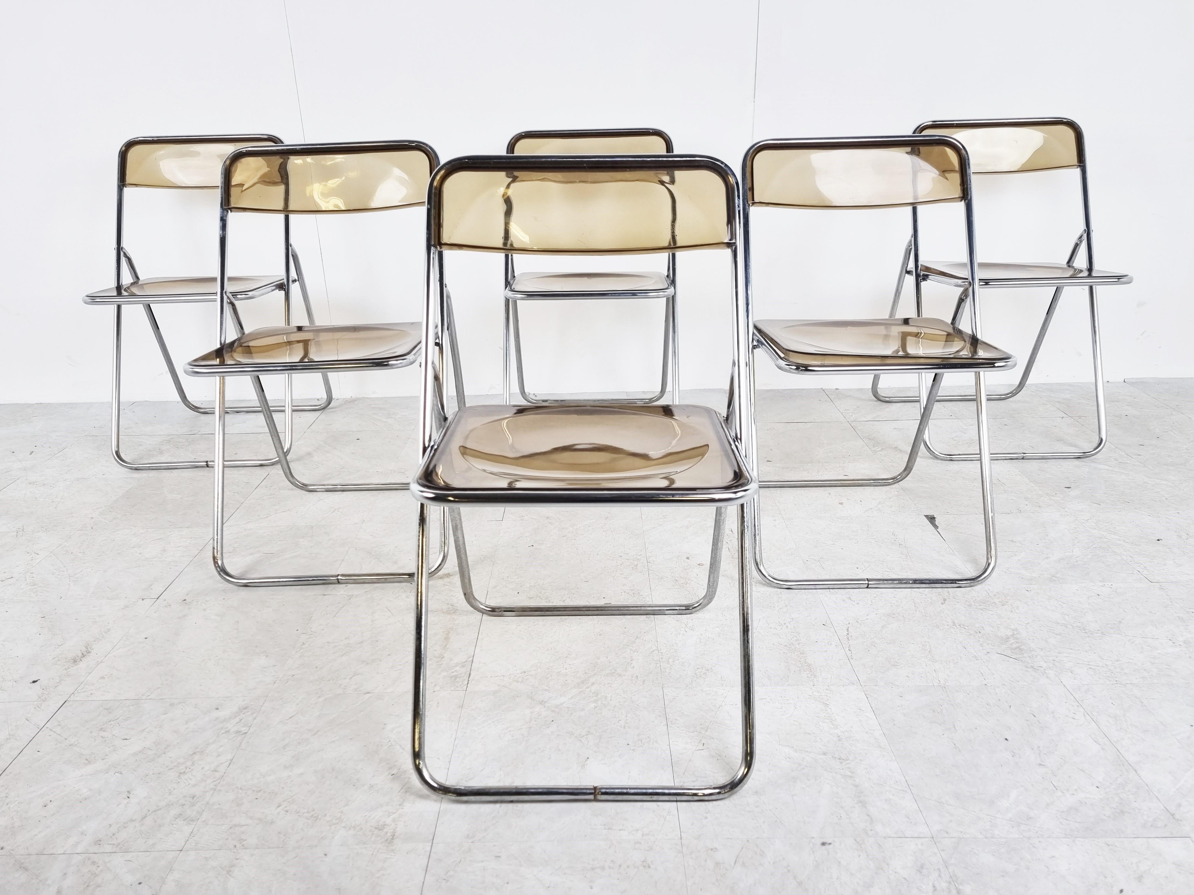 Vintage Folding Chairs in the Style of Castelli, 1970s, Set of 6 In Good Condition In HEVERLEE, BE