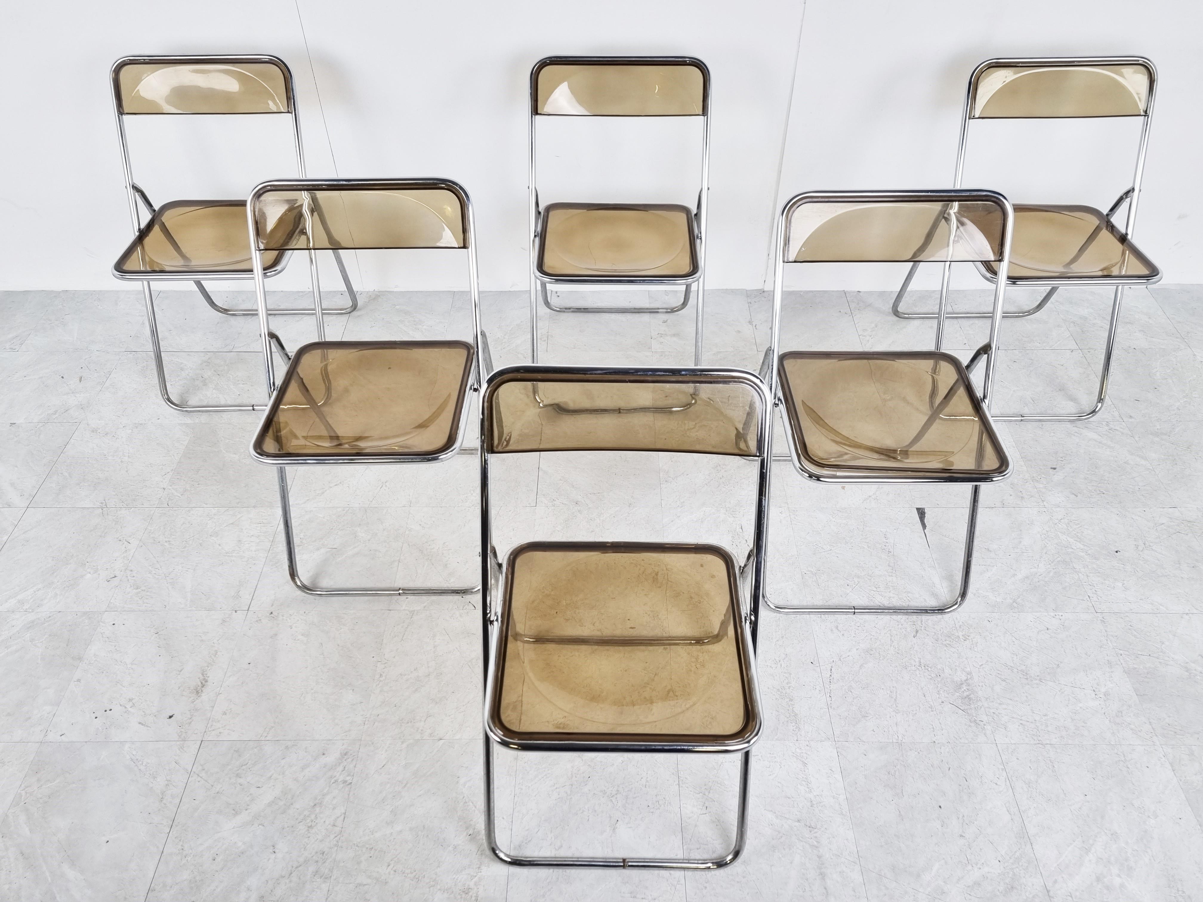 Late 20th Century Vintage Folding Chairs in the Style of Castelli, 1970s, Set of 6