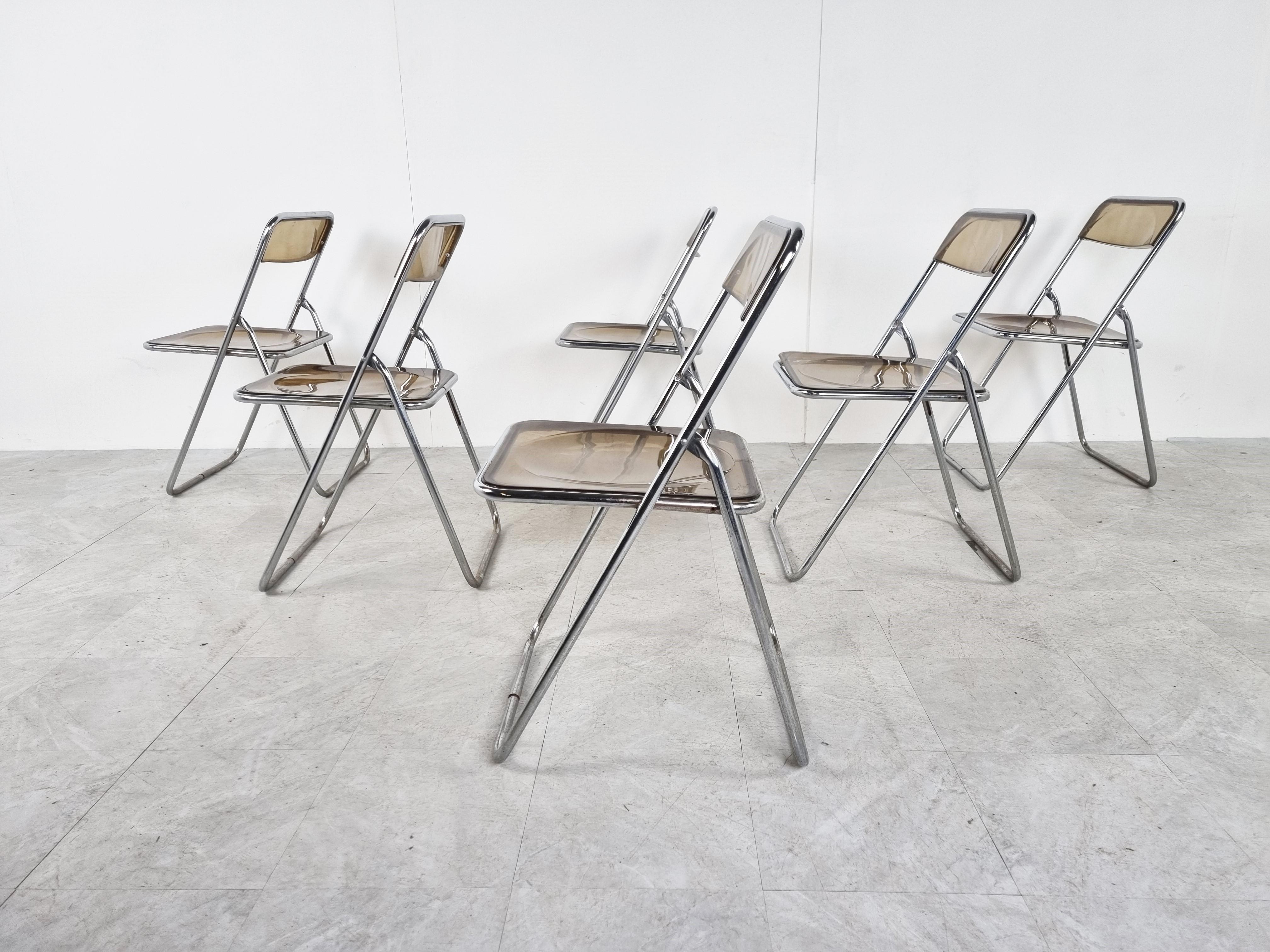 Vintage Folding Chairs in the Style of Castelli, 1970s, Set of 6 2