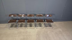 Vintage folding chairs plia Giancarlo Piretti for castelli, 1970s, set of 5