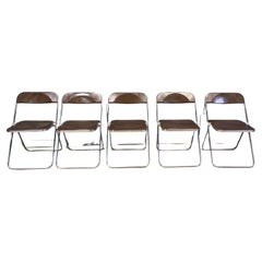 Vintage folding chairs plia Giancarlo Piretti for castelli, 1970s, set of 5