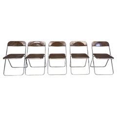 Vintage folding chairs plia Giancarlo Piretti for castelli, 1970s, set of 5