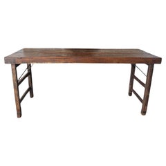 Vintage Rustic Industrial Folding Console Work Table