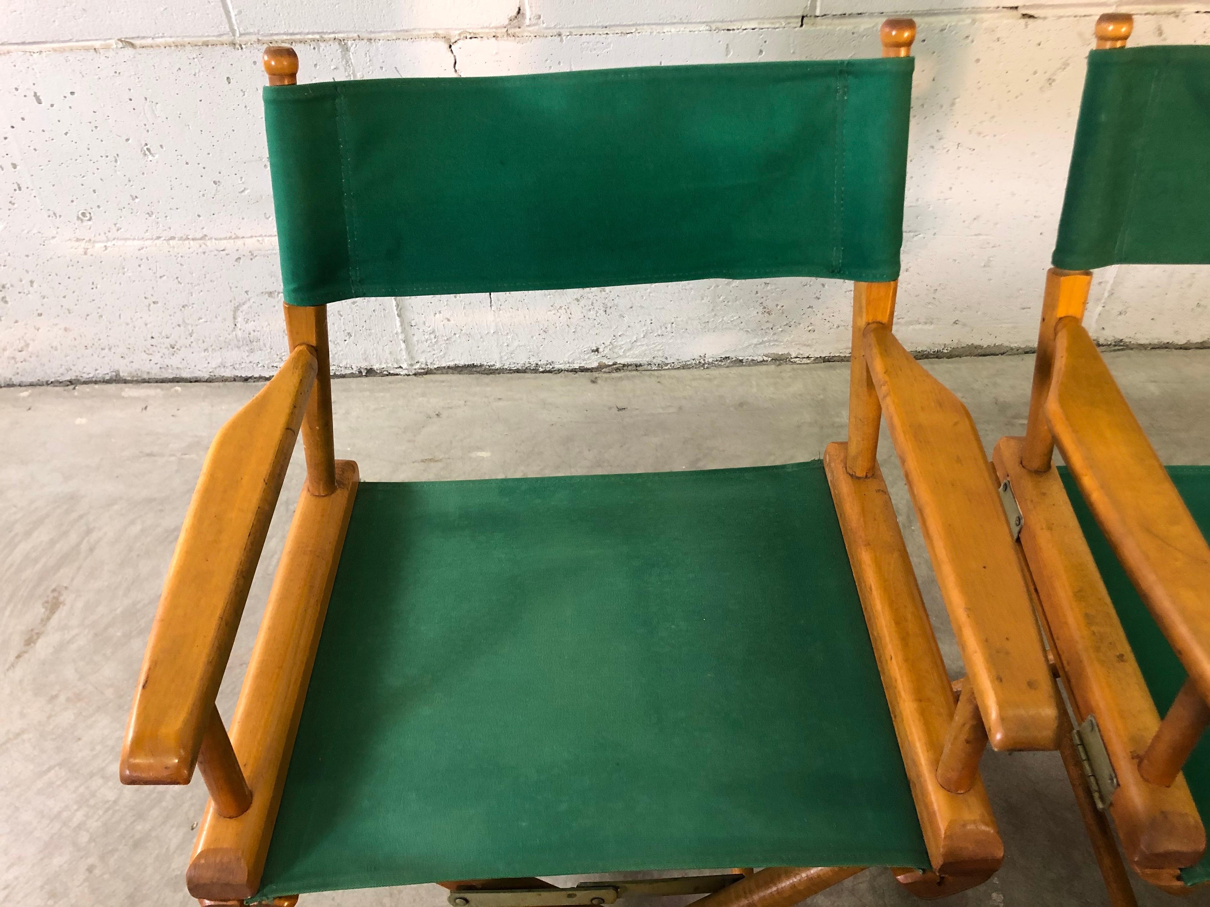 Vintage Folding Director Chairs, Set of 4 3