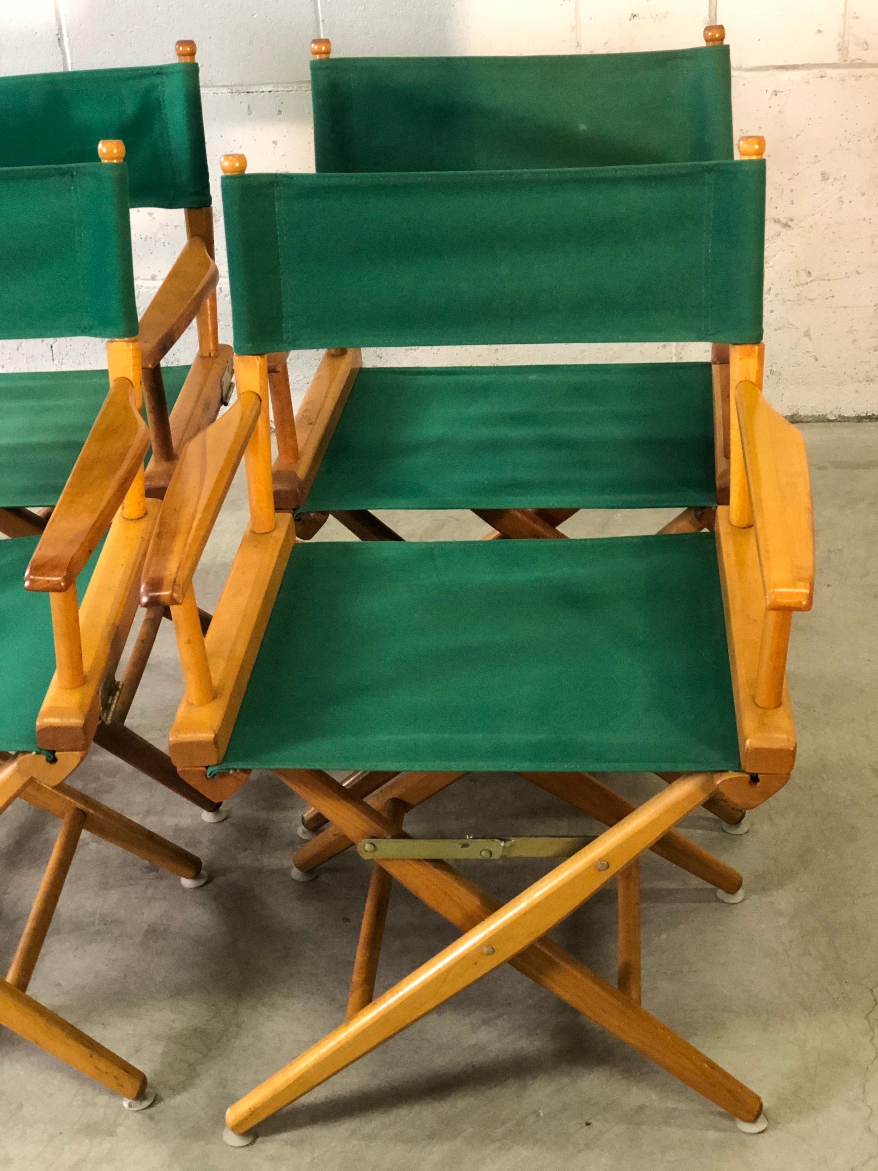 20th Century Vintage Folding Director Chairs, Set of 4