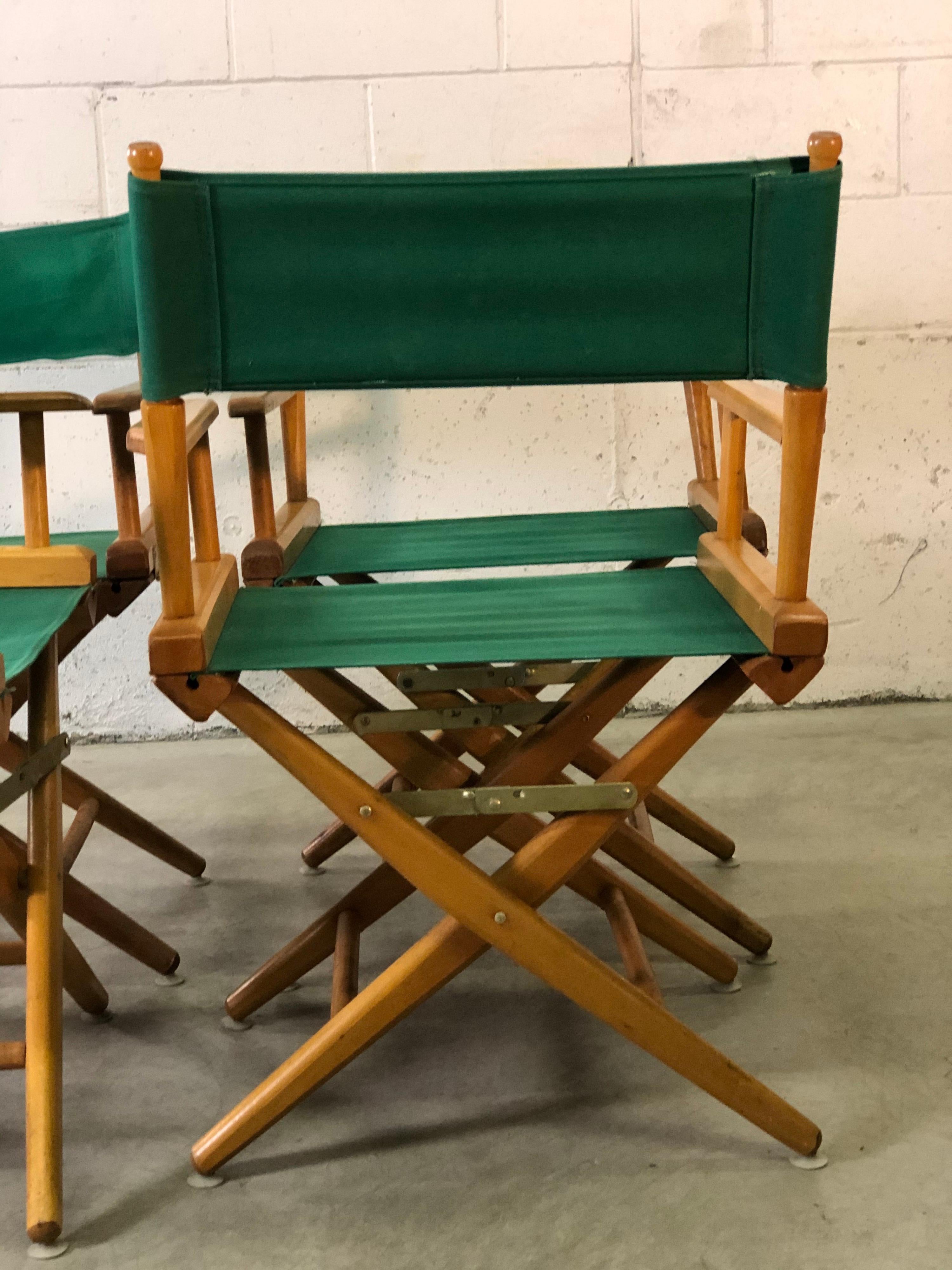 Vintage Folding Director Chairs, Set of 4 1