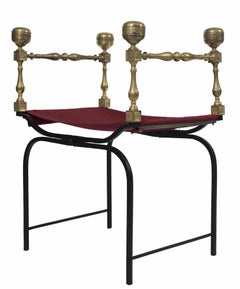 Vintage Folding Faldistorio Chair, mid-20th Century