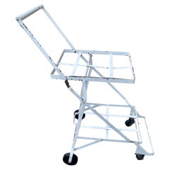Vintage Folding Grocery Shopping Cart Wrought Iron w/o Baskets