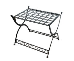 Vintage Folding Iron Luggage Rack Stool Stand Bench Side Table 25"